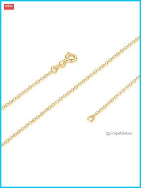 14K Gold Plated Chain Necklace Thin Dainty Women Jewelry